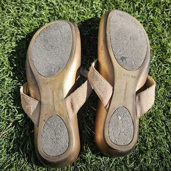 Hillard & Hanson Womens Open Toe Sandals Flip Flop Size 7 Gold - Picture 11 of 11